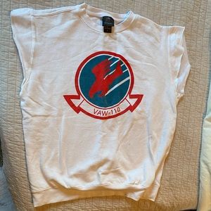 Top gun Goose volleyball cut off men’s sweatshirt costume